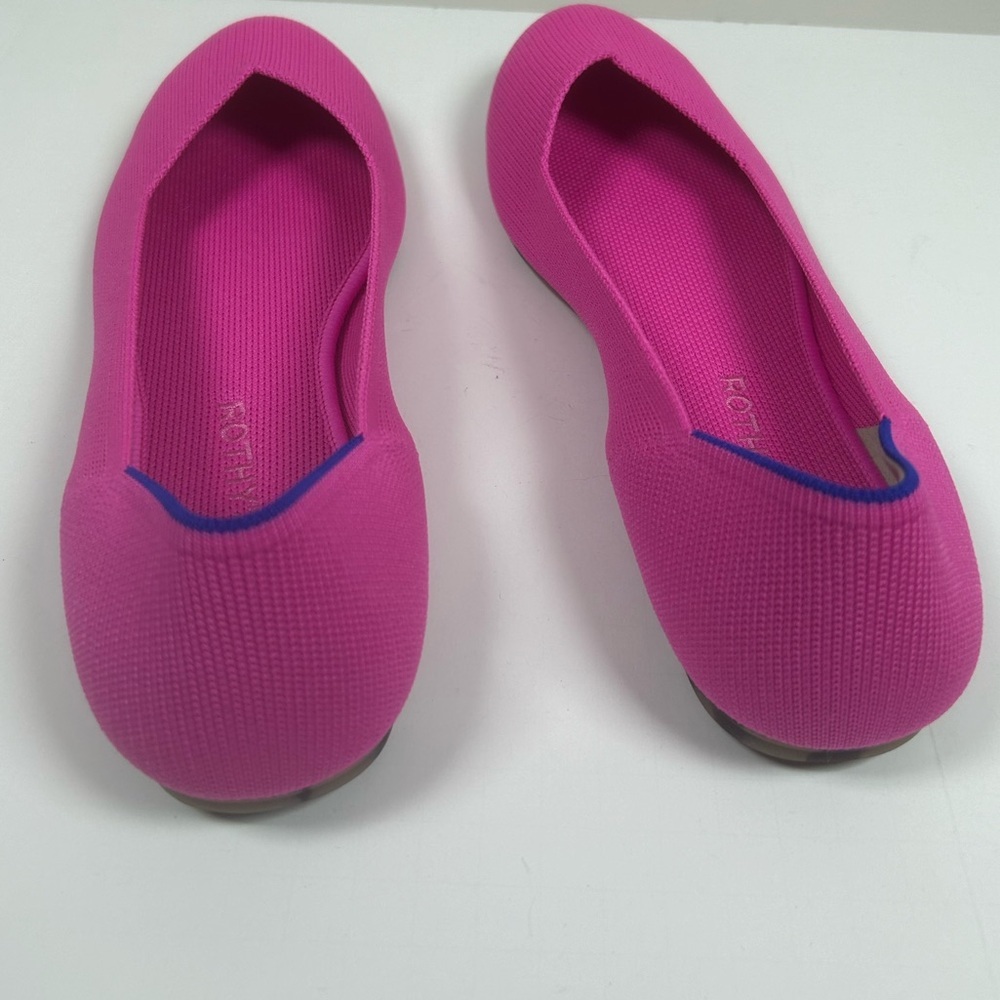 Rothy's Fuchsia Flats with Blue Trim Dragón Fruit - Picture 4 of 11